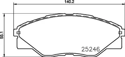 Produktbild von HELLA Bremsbeläge Satz Vorne Bremsklötze für TOYOTA HILUX III Pick-up (TGN1, GGN2, GGN1, KUN2, KUN1) 8DB 355 019-811