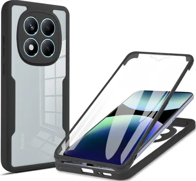 Produktbild von Schutzhülle für Xiaomi Redmi Note 14 Pro 4G, Eingebautem Displayschutz 360 Grad Komplettschutz Handyhülle Schwarz