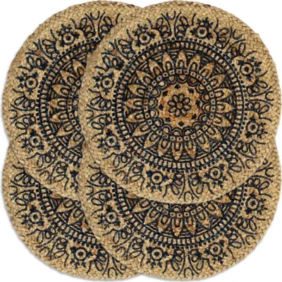 Produktbild von Tischsets 4 Stk. Dunkelblau 38 cm Rund Jute