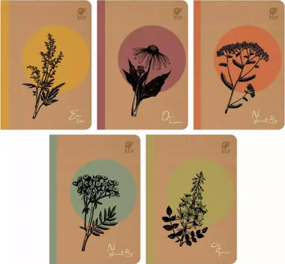 Image de Cahier A5/64 pages, quadrillé, By Nature - One Herb (10 pièces) - Elanders