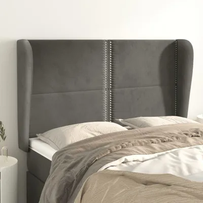 Produktbild von The Living Store Kopfteil mit Ohren Dunkelgrau 147x23x118/128 cm Samt