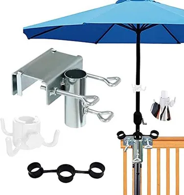Zdjęcie produktu dla Ultiluxe Uchwyt na parasol - Uchwyt do parasola balkonowego - Regulowany - Ø25-38 mm - Oszczędność miejsca - Akcesoria ogrodowe - Biały