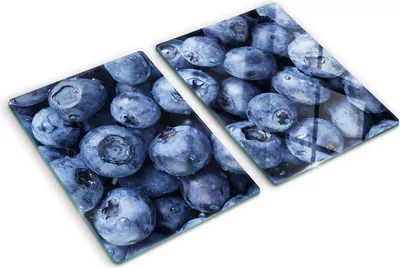 Obrázok produktu pre Sklenená ochranná doska – Kryt varnej dosky – Kryt na indukčnú dosku – 2x40x52 cm – Rýchle čistenie – Tvrdené sklo – Čučoriedky