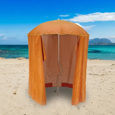Produktbild von ProduceShop GF200TUVAR, Strandschirm, Rund, Orange, Weiß, Stahl, Stahl, Einfarbig