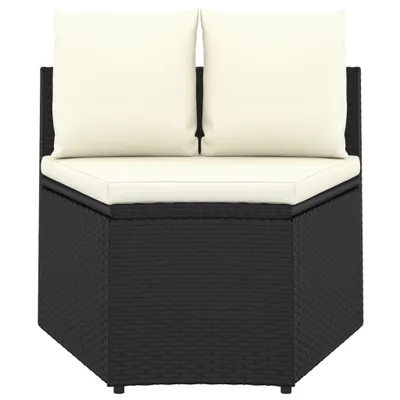 Produktbild von vidaXL 2-tlg. Garten-Sofagarnitur mit Auflagen Poly Rattan Schwarz