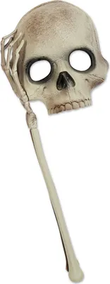 Produktbild von Totenkopf Halb Maske mit Skeletthand 43 cm Halloween Karneval Fasching Party