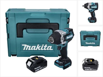 Immagine prodotto di Avvitatore a impulsi a batteria Makita DTW 701 G1J 18 V 700 Nm 1/2" XPT Brushless + 1x batteria ricaricabile 6,0 Ah + Makpac - senza caricabatterie