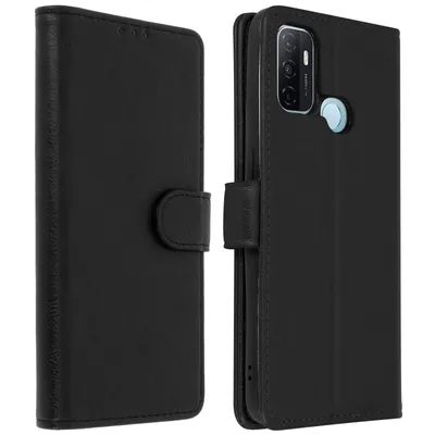 Produktbild von Avizar, Flip Cover Geldbörse, Etui Kunstleder für Oppo A53 / A53s, Schwarz