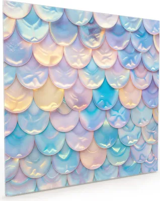 Produktbild von Küchenrückwand Spritzschutz Glas mit Motiv Schuppen Mix Pastell 40 x 40 cm
