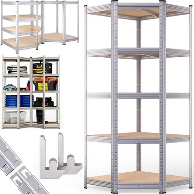 Produktbild von Eckregal Lagerregal 180x70x40cm 875 kg 5 MDF-Platten Regal Schwerlastregal Kellerregal Steckregal Werkstattregal