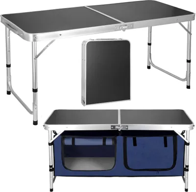 Productafbeelding van Campingtafel met opbergruimte. Campingschuur, 47 x 120 cm