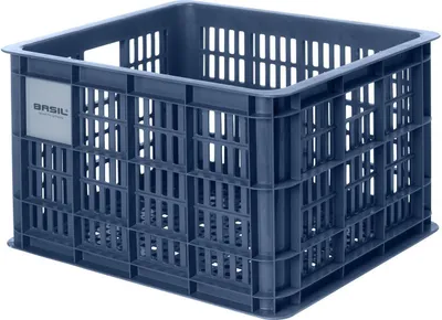 Produktbild von Basil Transportkorb Crate M Bluestone 29 Liter - robuster Fahrradkorb aus Kun...