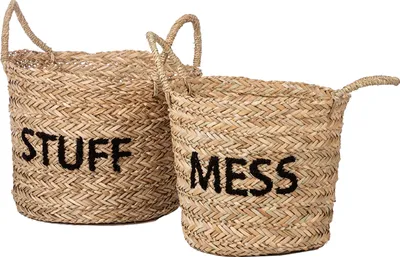 Productafbeelding van KidsDepot Opbergmand "Messy en Stuff" in zwart