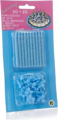 Produktbild von Geburtstagskerzen Tortenkerzen Kuchenkerzen mit Kerzen Halter Blau