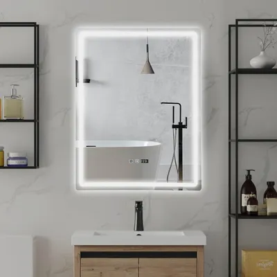 Produktbild von LED-Badezimmerspiegel – Badezimmerspiegel mit Beleuchtung – Wandspiegel – Schminkspiegel – Spiegel mit Anti-Beschlag-Funktion