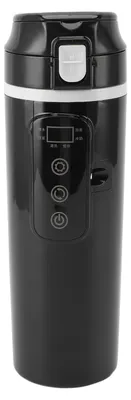 Zdjęcie produktu dla Podróżny czajnik elektryczny do samochodu, ciężarówki, 12 V, 24 V, 500 ml, przenośny kubek do podgrzewania kawy i herbaty z pokrywką, szczelna wkładka ze stali nierdzewnej, czarny