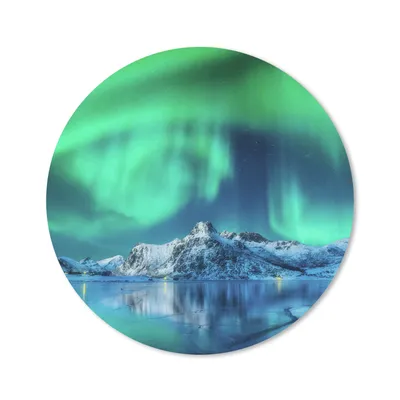 Produktbild von MuchoWow® Mauspad Mousepad Nordlichter - Berg - Schnee 40x40 cm - Mousepads - Maus Mat - Pad - Mausunterlage - Schreibtisch Accessoires