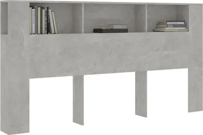 Obrázek produktu pro vidaXL Čelo postele s policemi Betonová šedá 200x18,5x104,5 cm
