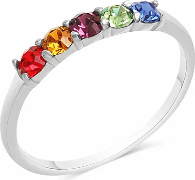 Produktbild von Zeeme Silber Ring 925/- Sterling Silber weiß 058 (18,5) Kristall bunt 299270050