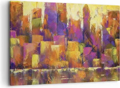 Produktbild von Bild auf Leinwand - Leinwandbild - Einteilig - Abstraktion Stadt Wolkenkratzer - 120x80cm - Wand Bild - Wanddeko - Wandbilder - Leinwanddruck - Bilder - Wanddekoration - Leinwand bilder AA120x80-4294