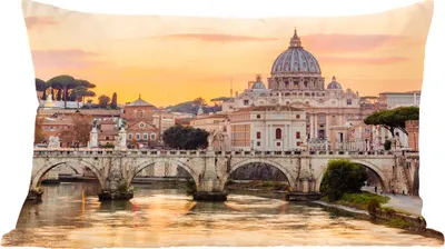 Produktbild von MuchoWow® Zierkissen Sofakissen Wohnzimmer Dekokissen 60x40 cm Italien - Skyline - Rom - Kopfkissen - Polster mit Foto