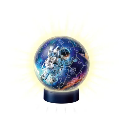 Produktbild von Ravensburger 3D Puzzle 11264 - Nachtlicht Puzzle-Ball Astronauten im Weltall - 72 Teile - ab 6 Jahren, LED Nachttischlampe mit Klatsch-Mechanismus