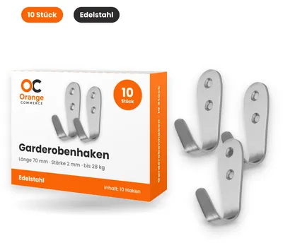 Produktbild von 10x Edelstahl Garderobenhaken Wandgarderobe Mantelhaken Haken Garderobe Wand