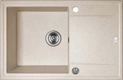 Produktbild von BADLAND Spülbecken Granitspüle Einzelbecken Megalo 50x78 Beige | Siphon im SET!