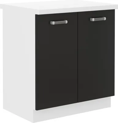 A product shot of a two-door cabinet against a white background.
