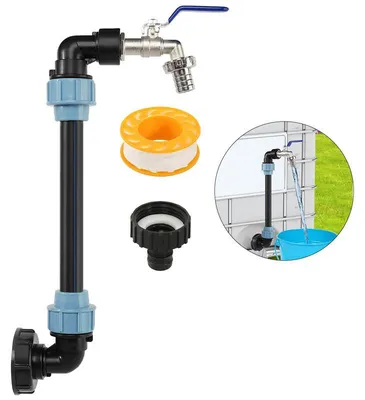 Produktbild von IBC Schwanenhals Auslaufhahn 3/4" – Adapter für Regenwassertank IBC Container | S60x6 Wasserhahn mit Schwanenhals