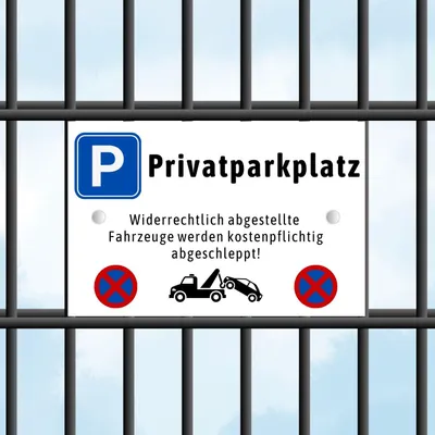 Produktbild von Zaunschild - Privatparkplatz - Perfekt für Doppelstabmattenzäune Anthrazit
