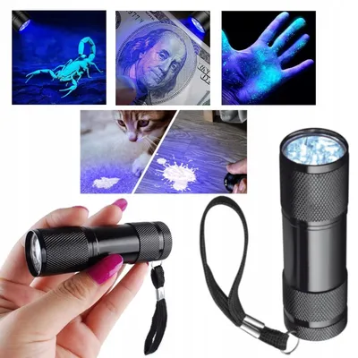 Zdjęcie produktu dla Latarka UV-LED z 9 diodami do wykrywania bursztynu i kleju