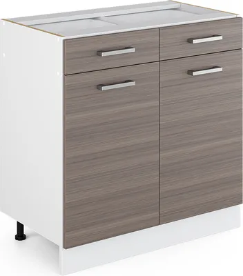 Produktbild von Vicco Küchenunterschrank R-Line, 80 cm ohne Arbeitsplatte, Edelgrau/Weiß