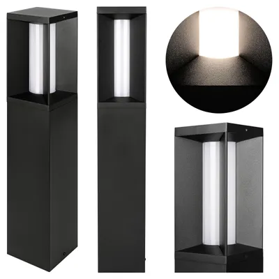 Produktbild von MasterLED Pollerleuchte LED 9W 4000K IP44 60 cm Schwarz für Gartenwege Einfahrten Außenbereich