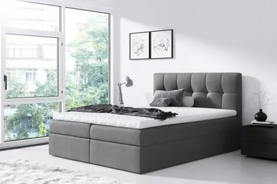 Obrázek produktu pro Jednoduchá postel REX 180x220, šedá + TOPPER