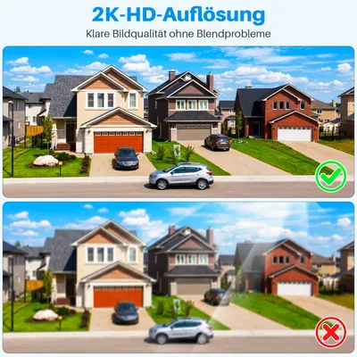 Produktbild von Fensterkamera 2K 3MP mit WiFi 5GHz/2,4GHz, Innen/Außen, Bewegungserkennung