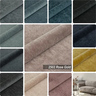 Produktbild von Möbelstoff Polsterstoff | ROSE LAND 2502 | Meterware Möbelstoff Velours Chenille-Stoff|Rose Gold