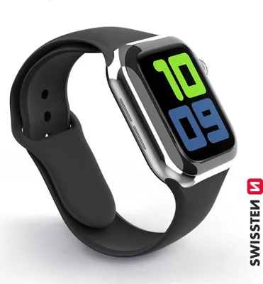 Image de Swissten - Bracelet en silicone pour Apple Watch 38-41mm (noir)