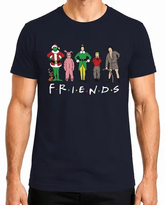 Produktbild von Friends Weihnachtsfilme Cartoon Weihnachten Xmas Ugly Sweater Herren T-Shirt, Navy, L