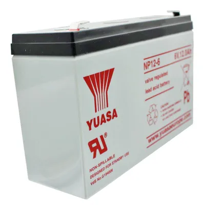 Zdjęcie produktu dla YUASA NP12-6 przewód akumulatora PB 6 V 12 Ah ze stykiem Faston o szerokości 6,3 mm