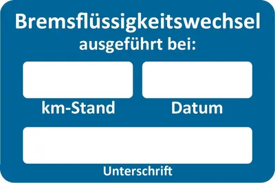 Immagine prodotto di EICHNER 9220-00054 EICHNER Aufkleber Bremsflüssigkeitswechsel ausgeführt, blau/weiß, 250 St.