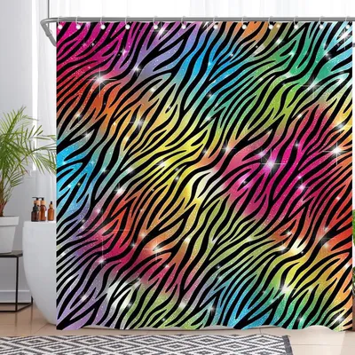 Produktbild von Duschvorhang Wasserdicht 183x183 cm 12 Haken Bunt