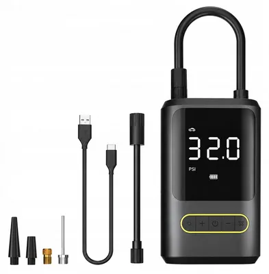 Produktbild von Elektrische Luftpumpe, 150 PSI, kabelloser Kompressor, USB-C, Powerbank, LED