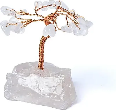 Image de Cristal de roche d'arbre de pierres précieuses - ensemble de 2 pièces - 8x5 cm; 85g