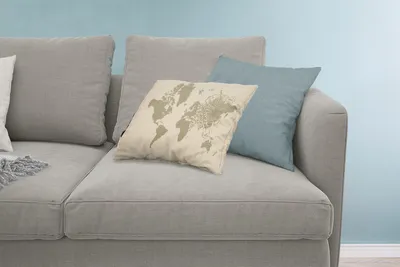 Produktbild von MuchoWow® Zierkissen Sofakissen Wohnzimmer Dekokissen 60x40 cm Weltkarte - Braun - Panther - Kopfkissen - Polster mit Foto