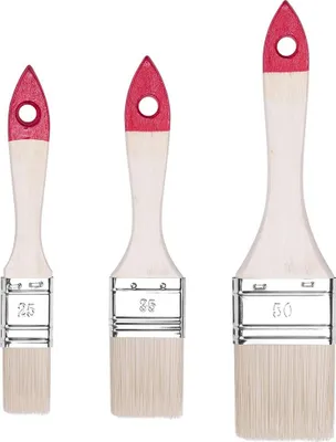 Imagen del producto de HARDY WORKING TOOLS: Juego de pinceles planos, 3 piezas, con anchos de 1 pulgada, 1.5 pulgadas y 2 pulgadas