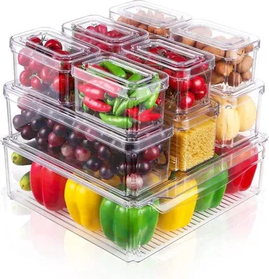 Zdjęcie produktu dla Organizery do lodówki – pojemniki do lodówki – trwałe pojemniki do przechowywania – organizery kuchenne – pojemniki do przechowywania – najwyższa jakość