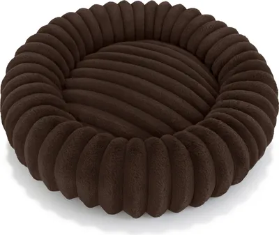 Produktbild von Domarex Rundes Hundebett Weich Waschbar Komfortabel Robust, Braun 60x60cm