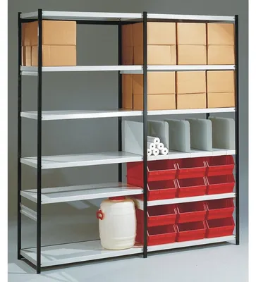 Produktbild von Magazin-Regal Stora 100 Endseite BxTxH 100x50x225cm schwarz/lichtgrau