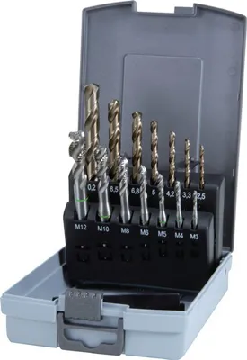 Produktbild von Ruko Maschinengewindebohrer DIN371 / 376-35Grad M3-M12 HSS-Co Kunststoff-Kassette 14tlg. - 245052RO